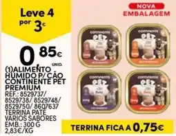 Continente Bom dia Alimento Humido P/ Cão Continente Pet Premium promoção