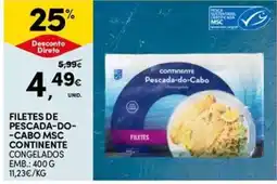 Continente Bom dia filetes de pescada-do-cabo msc continente congelados promoção