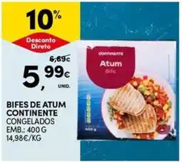 Continente Bom dia Bifes de atum continente congelados promoção