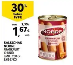 Continente Bom dia salsichas nobre frankfurt promoção