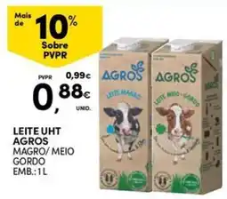 Continente Bom dia Leite uht agros magro/meio gordo promoção