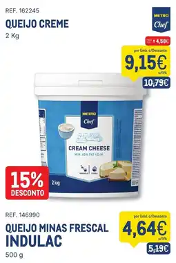 Makro Queijo creme metro chef promoção