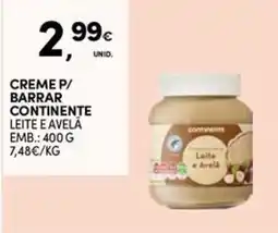 Continente Bom dia creme p/ barrar continente leite e avelã promoção