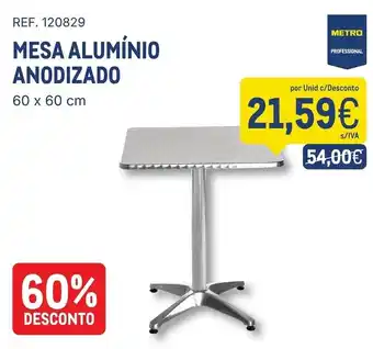 Mesa alumínio anodizado