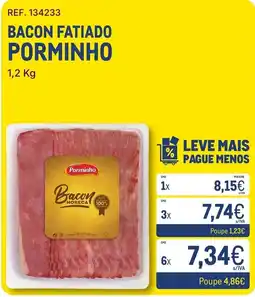 Makro Bacon fatiado porminho promoção