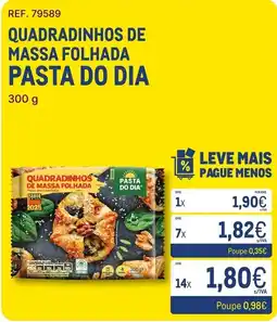 Makro quadradinhos de massa folhada pasta do dia promoção