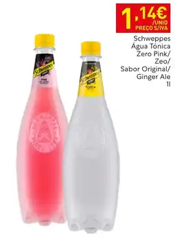 Recheio Schweppes Água Tónica Zero Pink/ Zeo/ Sabor Original/ Ginger Ale promoção