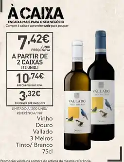 Recheio Vinho Douro Vallado 3 Melros promoção