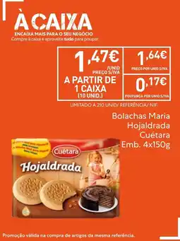 Recheio Bolachas Maria Hojaldra Cuétara promoção
