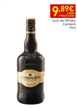 Recheio Licor de Whisky Carolans promoção