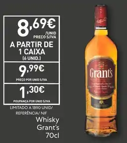 Recheio Whisky Grant's promoção