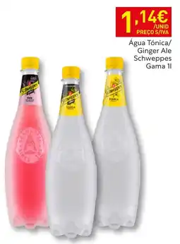 Recheio Água Tónica/ Ginger Ale Schweppes Gama 1l promoção
