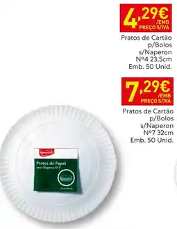 Recheio Pratos de papel sem napron n°7 promoção