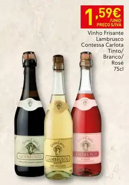 Recheio Vinho Frisante Lambrusco Contessa Carlota promoção