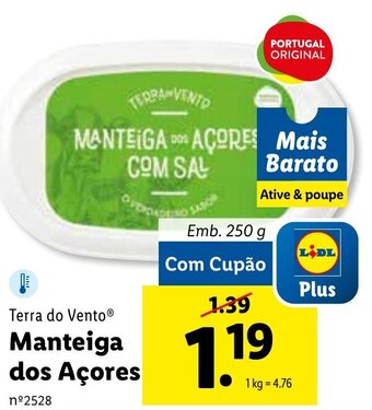 Lidl Terra Do Vento Manteiga dos Açores 250g promoção