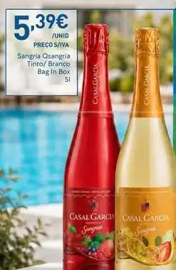 Recheio Casal garcia - sangria cagnera tinto/ branco bag in box promoção