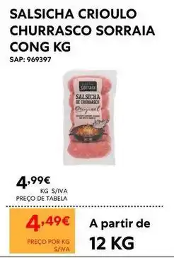 Recheio A+ - salsicha crioulo churrasco sorraia cong kg promoção