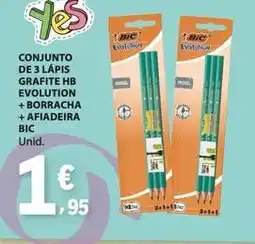 E.Leclerc Bic - conjunto de 3 lapisa grafite evolution + borracha + affiadeira promoção