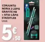 E.Leclerc Staedtler - conjunto norix 2 lápis grafite hb + afia-lápis promoção