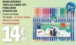 E.Leclerc Staedtler - marcadores triplus fibre tip/finelliner promoção