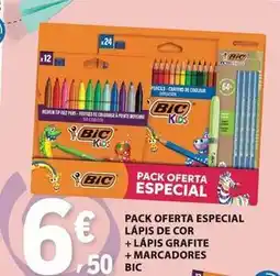 E.Leclerc Bic - pack oferta especial lápis de cor + lápis grafite + marcadores promoção