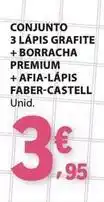 E.Leclerc Premium - conjunto 3 lápis grafite + borracha + afia-lápis faber-castell promoção