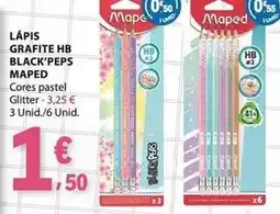 E.Leclerc Maped - lápis grafite hb black'peps promoção