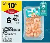 Continente Bom dia Continente - miolo de camarao 30/40 asc promoção