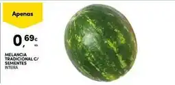 Continente Bom dia Melancia tradicional c/ sementes intera promoção