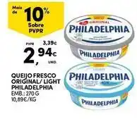 Continente Bom dia Philadelphia - queijo fresco original/light promoção