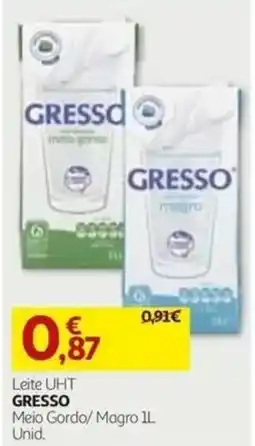 Auchan Leite UHT Gresso promoção