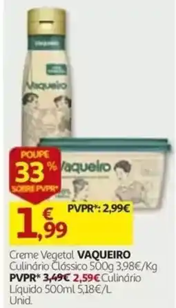 Auchan Creme Vegetal Vaqueiro promoção