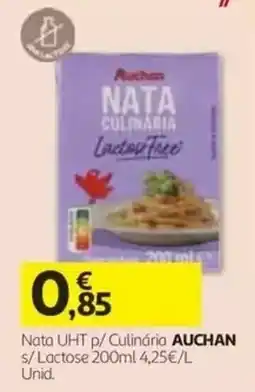 Auchan Nata UHT p/ Culinária Auchan promoção
