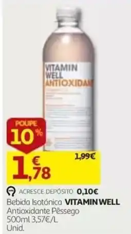 Auchan Bebida Isotónica Vitamin Well Antioxidante Pêssego promoção