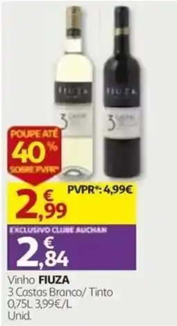 Auchan Vinho FIUZA 3 Castas Branco/ Tinto promoção