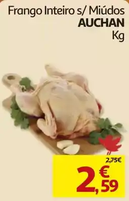 Auchan Frango inteiro s/ miúdos auchan promoção