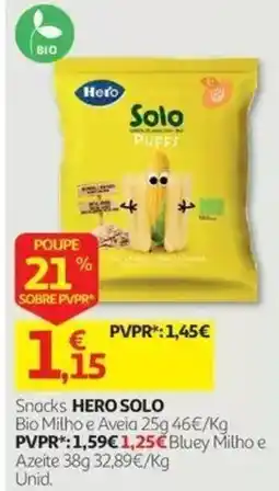 Auchan Snacks Hero Solo Bio Milho e Aveia promoção