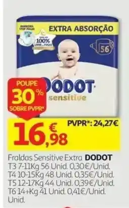 Auchan Fraldas sensitive extra dodot promoção