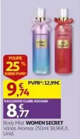 Auchan body mist women secret promoção