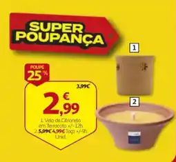 Auchan Vela de citronela em terracota promoção