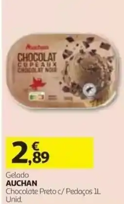 Auchan Gelado auchan chocolate preto c/ pedaços promoção