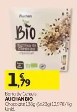 Auchan Barra de Cereais Auchan Bio Chocolate promoção
