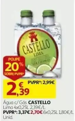 Auchan Água c/ Gás Castello Lima promoção
