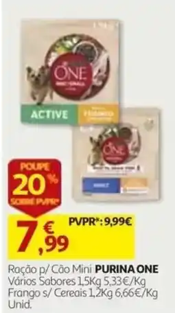 Auchan Ração p/ Cão Mini PURINA ONE promoção