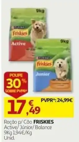 Auchan Ração p/ Cão FRISKIES Active/ Júnior/ Balance promoção