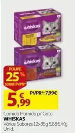 Auchan comida húmida p/ gato whiskas promoção