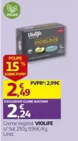 Auchan Creme Vegetal VioLife promoção