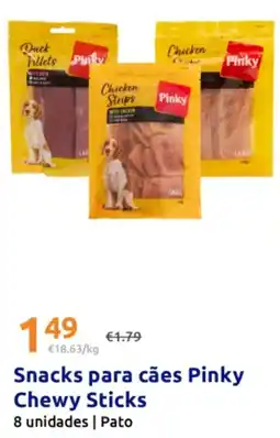 Action Snacks para cães Pinky Chewy Sticks promoção