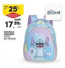 Continente Bom dia Mochila pequena stitch promoção