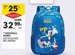 Continente Bom dia Mochila sonic promoção